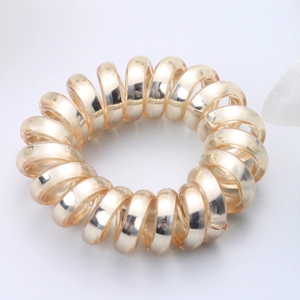 Set of 5 Gold Elastic Stretch Ponytail Holders! - Picture 3 of 7